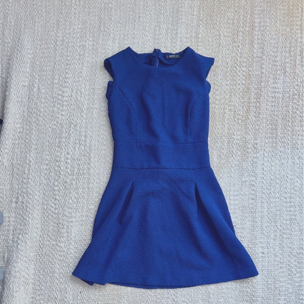 Mango textured blue dress (XXS)